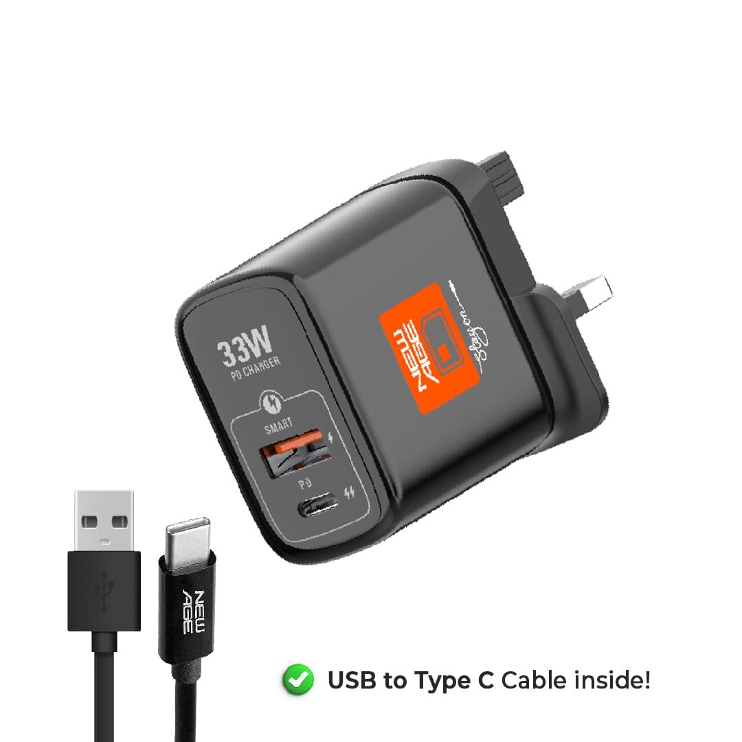 New Age Jazzy PD Charger (33W) with USB-Type C cable